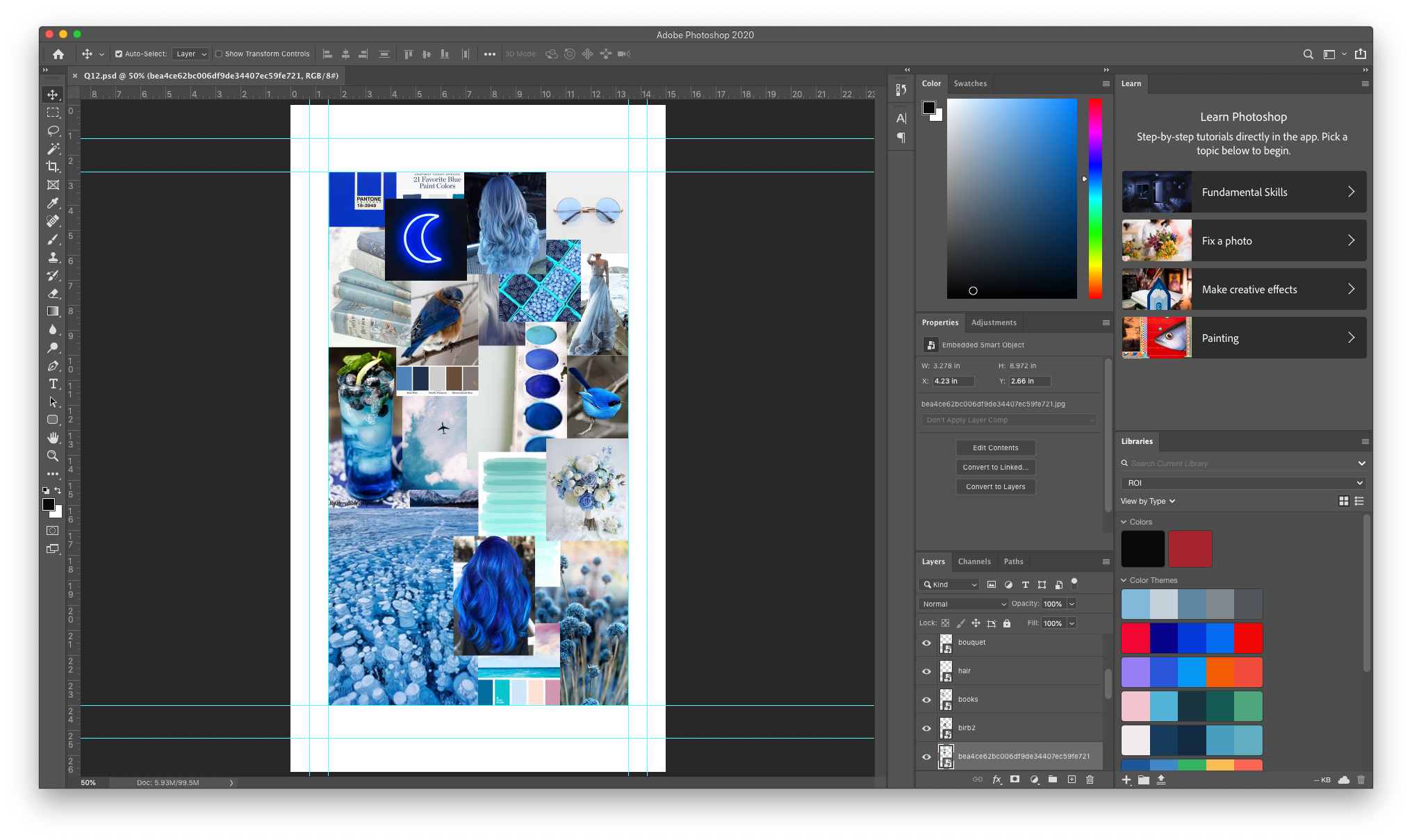 Screenshot of collage in Photoshop