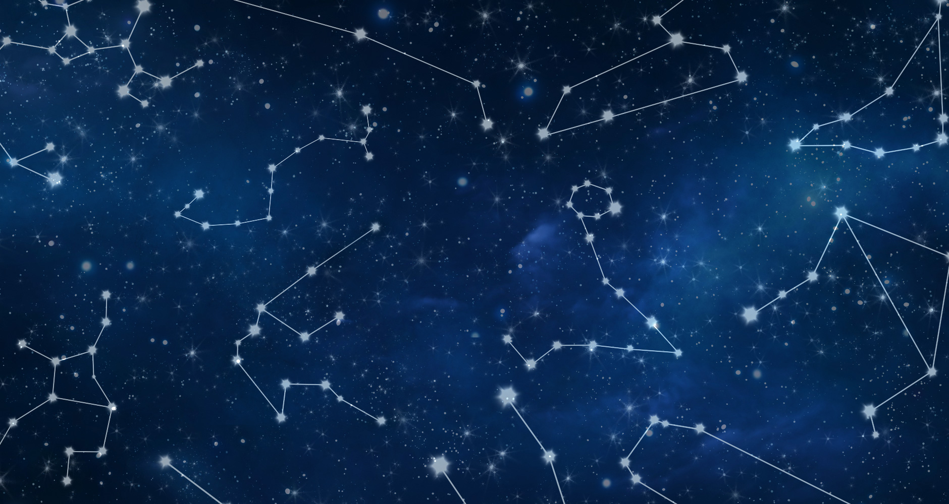 midnight sky with stars laid out into constellations